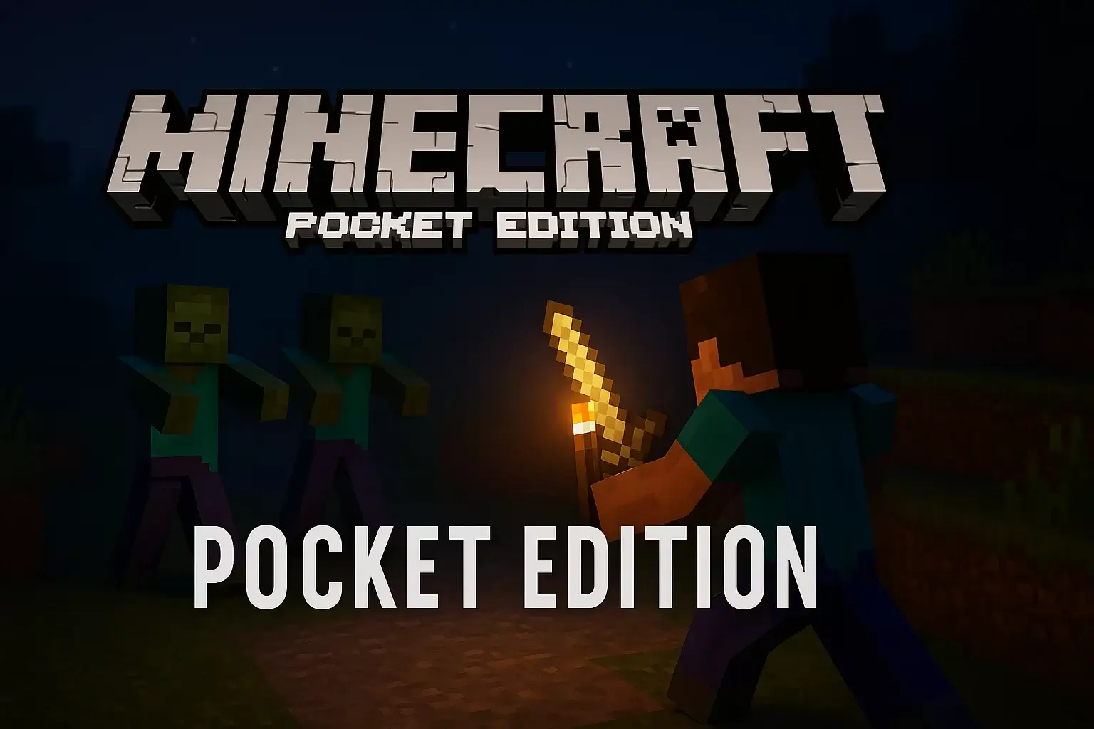 Minecraft Pocket Edition player building on mobile